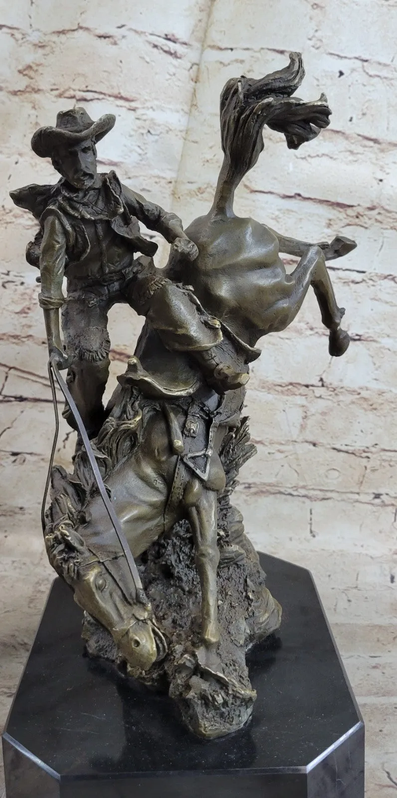 Remington Outlaw Wild West Bronze Marble Sculpture Statue Figurine Hot Cast