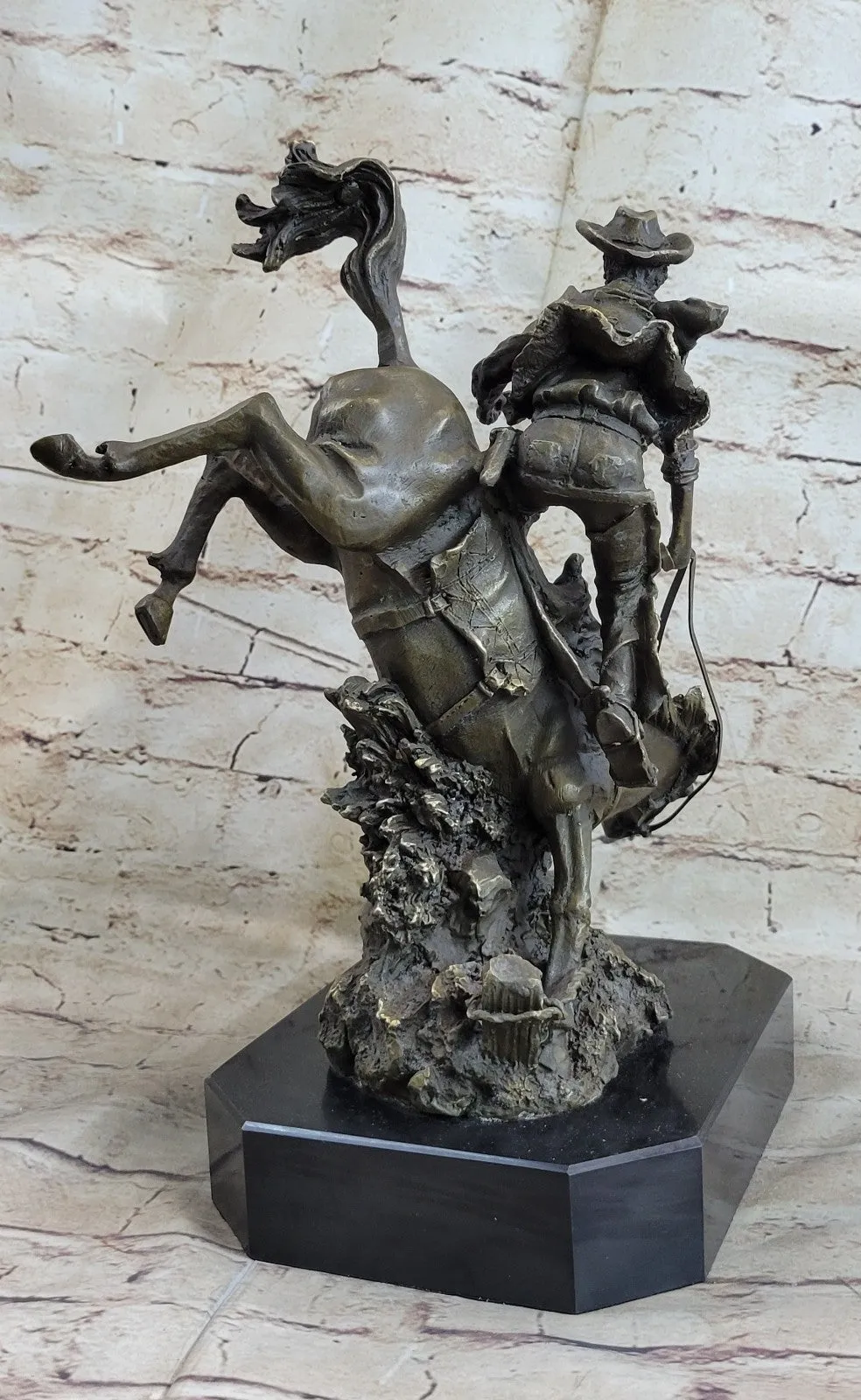 Remington Outlaw Wild West Bronze Marble Sculpture Statue Figurine Hot Cast