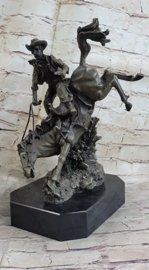 Remington Outlaw Wild West Bronze Marble Sculpture Statue Figurine Hot Cast