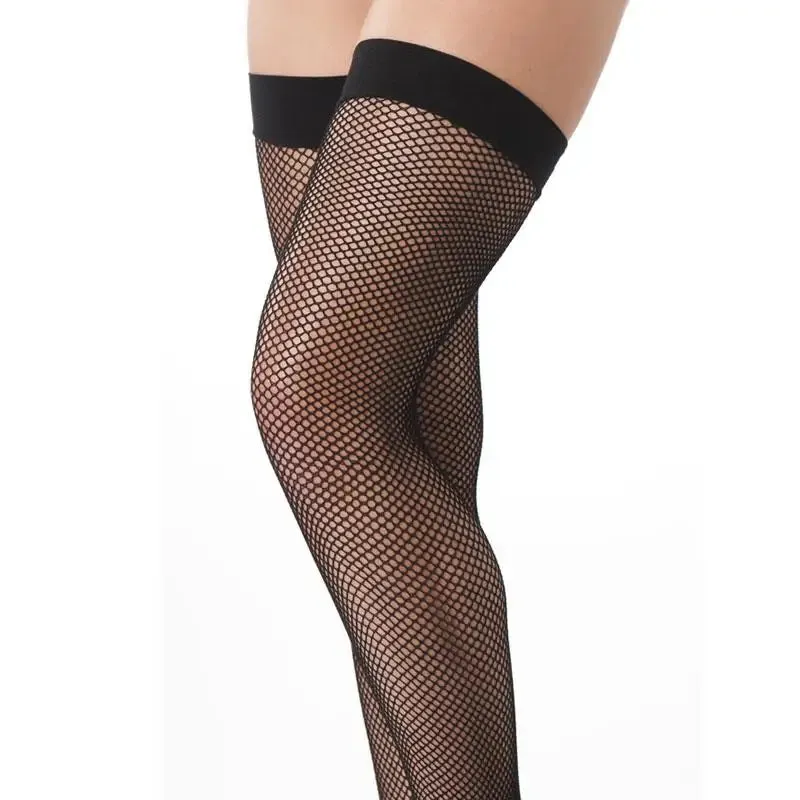 Rimba Stretchy Sexy Black Fine Thigh-high Fishnet Stockings