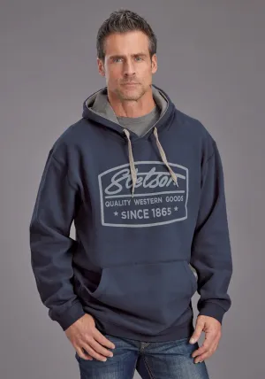 Stetson Mens Quality Western Goods Navy Cotton Blend Hoodie