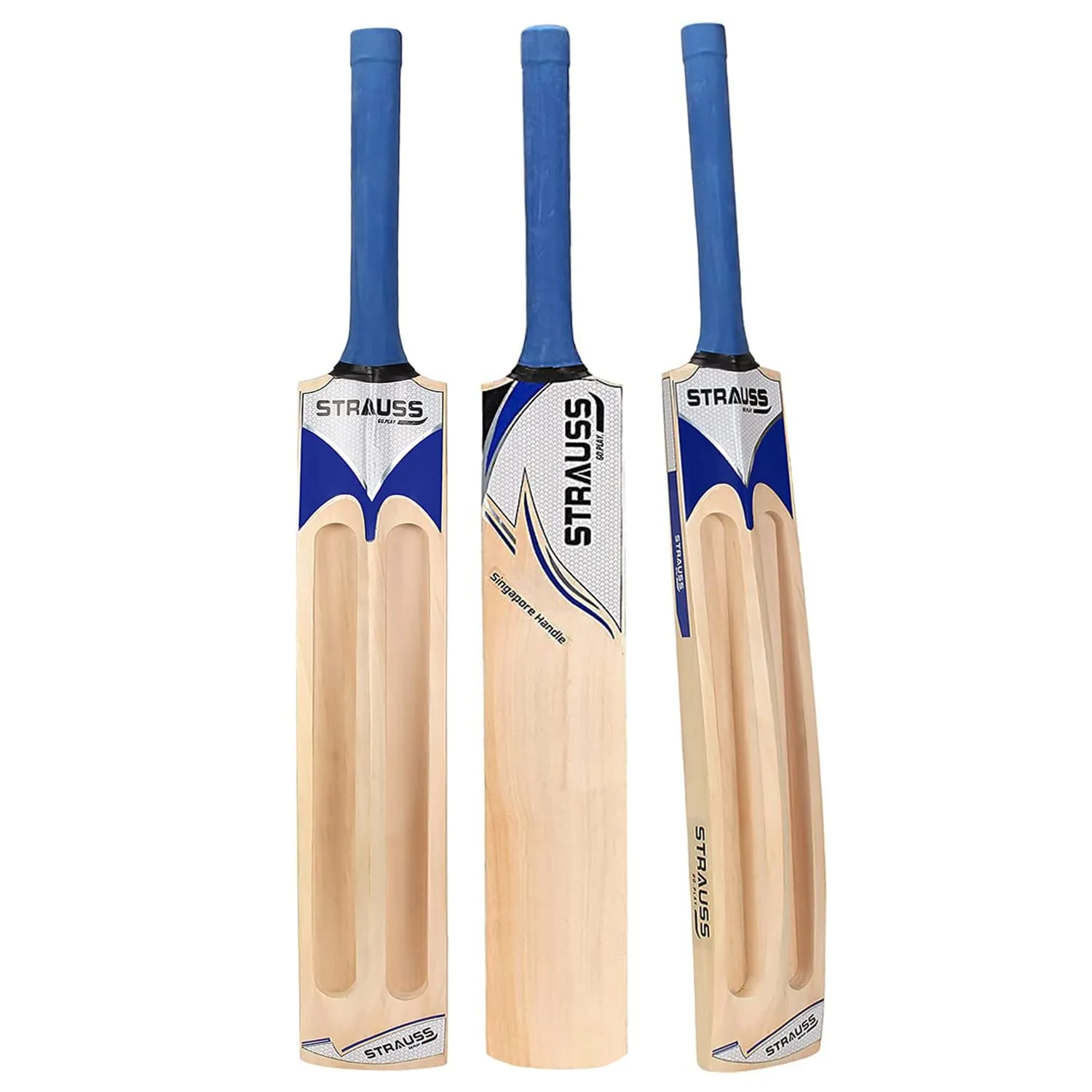 Strauss Scoop Tennis Cricket Bat | Edition: Blaster | Full Size | Kashmir Willow | Plain | Lightweight | Tennis Ball Cricket Bat