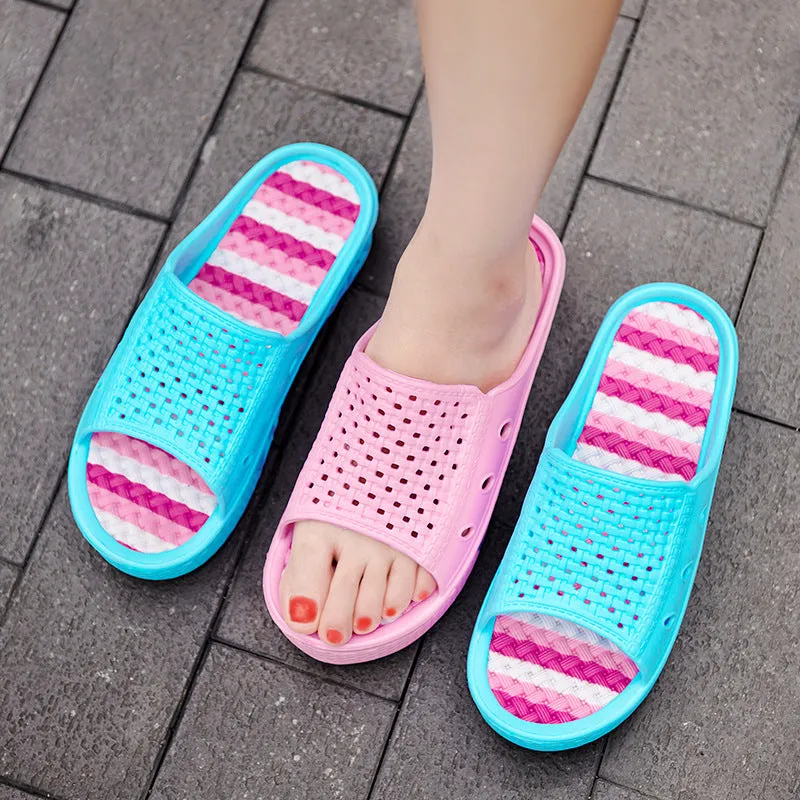 Summer Women Colorful Beach Home Hole Shoes Platform Slipper