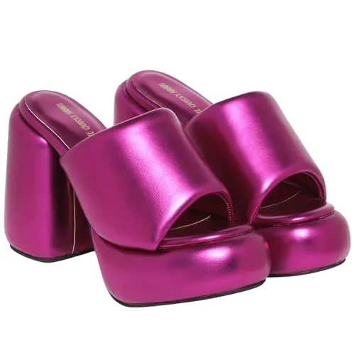 THE QUIRKY NAARI Metallic Chunks - Fuchsia In Trendy Bright Color | Metallic | 4 UK