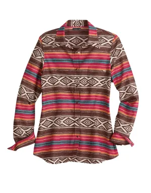 Tin Haul Womens Aztec Blanket Ombre Multi-Color 100% Cotton L/S Shirt