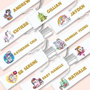 Unicorn Eco-friendly Reusable Straw Set [FREE Custom Add Name]