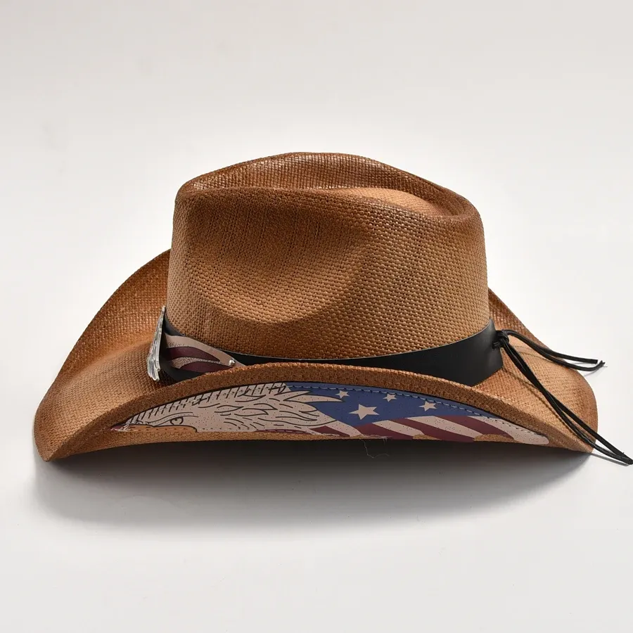 Vintage Straw Western Cowboy Hat Panama