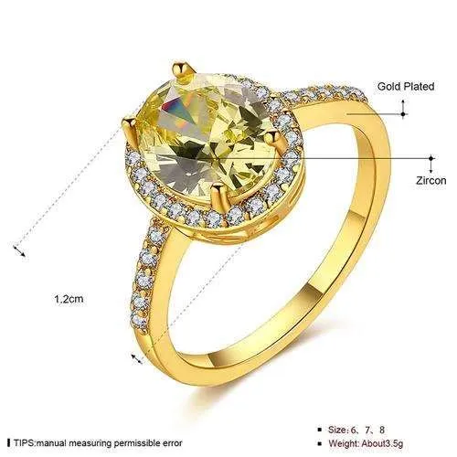 Yellow Chimes Fancy Party Ware Alloy Crystal Gold-Plated Ring for Women & Girls