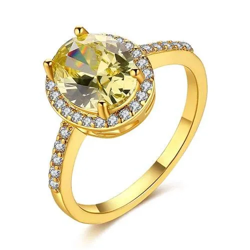 Yellow Chimes Fancy Party Ware Alloy Crystal Gold-Plated Ring for Women & Girls