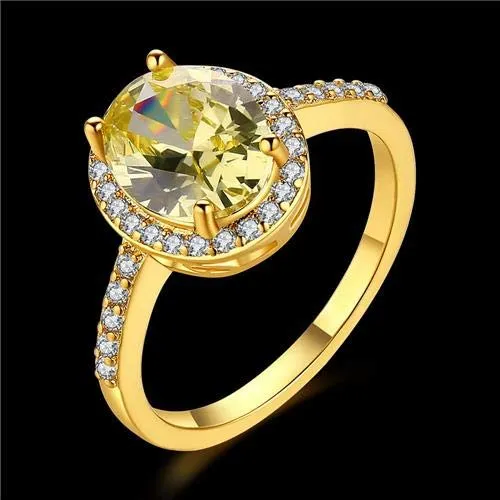 Yellow Chimes Fancy Party Ware Alloy Crystal Gold-Plated Ring for Women & Girls